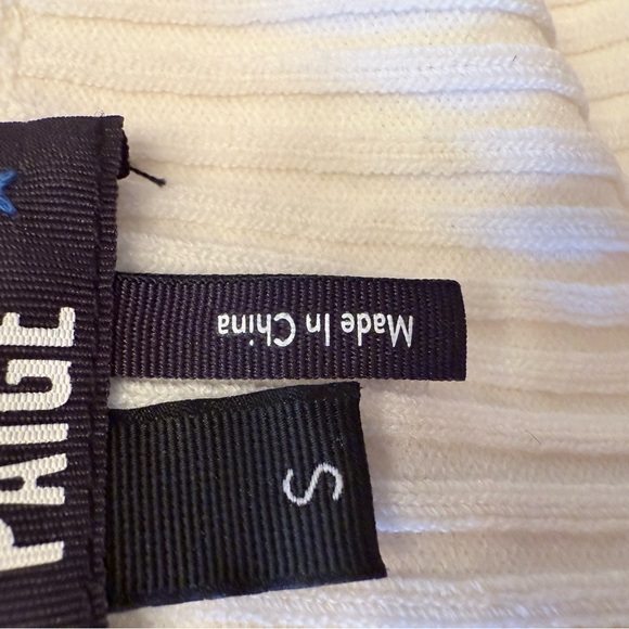 Paige Ivory Ribbed Square-Neck Sweater Top | Size S - Picture 6 of 12